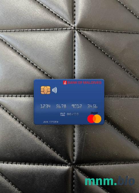 Maldives bank of Maldives wygląd zdjęcia mastercard skan PSD + zdjęcie